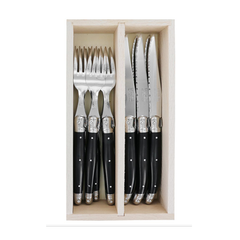 Andre Verdier 12 Piece Knives & Forks Set -  Black