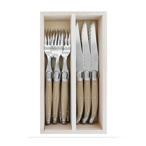 Andre Verdier 12 Piece Knives & Forks Set - Sand