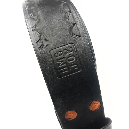 HMB Joe Embossed Mens Leather Belt (Black)