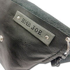 HMB Joe Single Button Bucket Leather Hand Bag (Black)