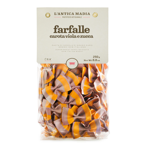 L'Antica Madia Semolina Pasta Farfalle - Pumpkin & Black Carrot 500g