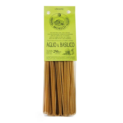 Pasta Morelli - Wheat Germ, Garlic & Basil Linguini 250g