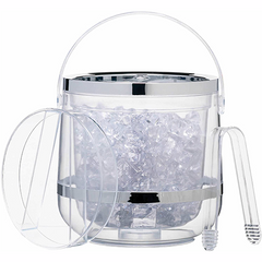 Barcraft 2.5l Acrylic Double Walled Insulated Ice Bucket (with tongs)