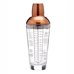 Barcraft Boston Glass Cocktail Shaker with Stainless Steel Strainer 650ml