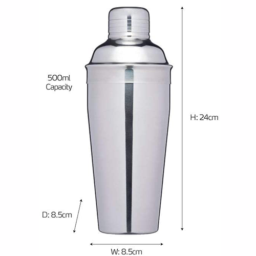Barcraft Double Walled Stainless Steel Shaker 500ml
