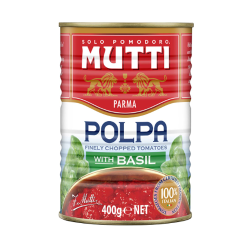 Mutti Finely Chopped Tomatoes with Basil Tin 400g