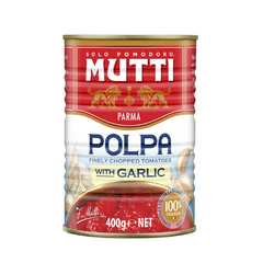 Mutti Finely Chopped Tomatoes with Garlic Tin 400g