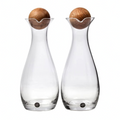 Sagaform Oil & Vinegar Carafes with Oak Stopper 300ml - Set of 2